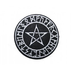 Aufnäher (gestickt) - Pentagramm / Wolf