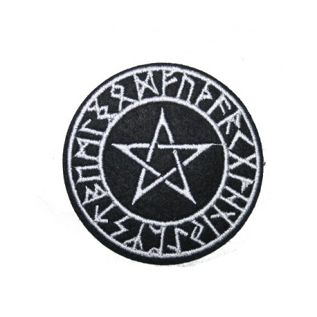 Aufnäher (gestickt) - Pentagramm / Wolf