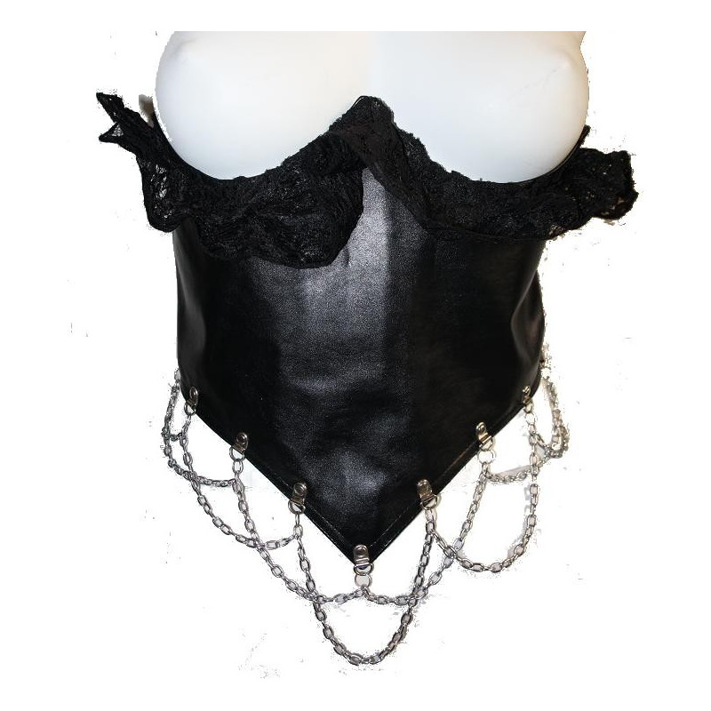 Gürtelcorsage mit Ketten Kunstleder