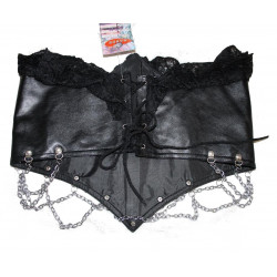 Gürtelcorsage mit Ketten Kunstleder