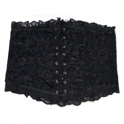 Gürtelcorsage mit Blumenmuster und Spitze