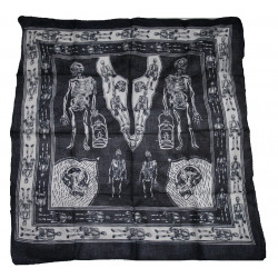 Tuch (1x1m) mit Motiv - "Skelett"