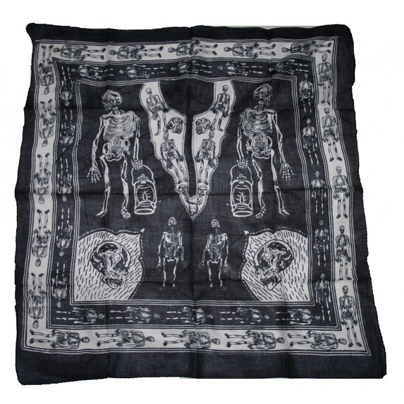 Tuch (1x1m) mit Motiv - "Skelett"
