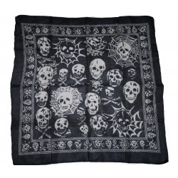 Tuch (1x1m) mit Motiv - "Schädel/Spinnennetz"