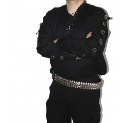 Gothic Hemd mit Schnallen und Schnürung