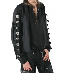 Gothic Hemd mit Schnallen und Schnürung