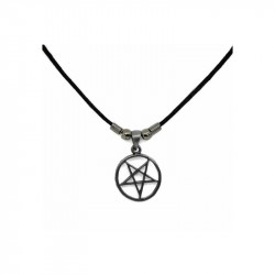 Umgedrehtes Pentagramm - Anhänger mit Band