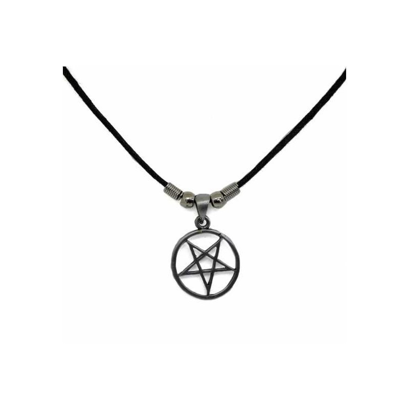 Umgedrehtes Pentagramm - Anhänger mit Band