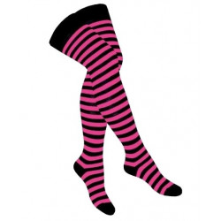 Overknees gestreift Pink