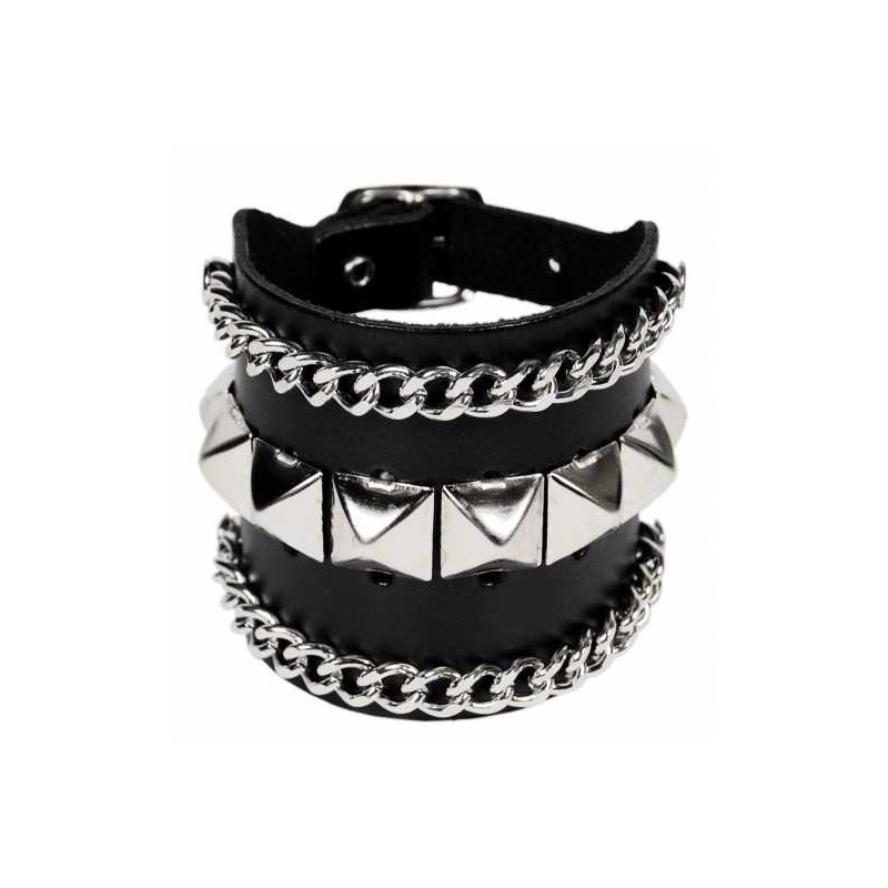 Nietenarmband Pyramidennieten und Ketten