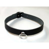 Lederhalsband mit Spitznieten 1 reihig mit Ring