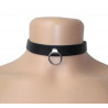 Lederhalsband mit Spitznieten 1 reihig mit Ring