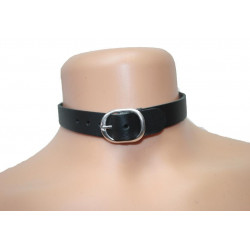 Lederhalsband mit Spitznieten 1 reihig mit Ring