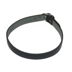Lederhalsband Schwarz 1 reihig schmal