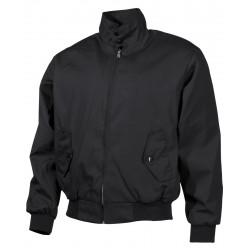 Harrington Style Jacke Schwarz Blouson mit Tartan Futter