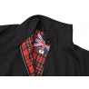 Harrington Style Jacke Schwarz Blouson mit Tartan Futter