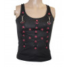 Top mit Riemen & Karabiner Skulls Gothic Bondageshirt