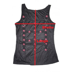Top mit Riemen & Karabiner Skulls Gothic Bondageshirt