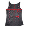 Top mit Riemen & Karabiner Skulls Gothic Bondageshirt