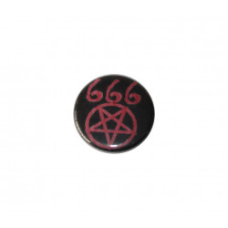 Button - Pentagram 666 (red)