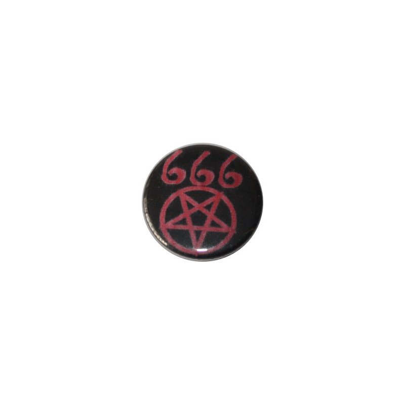 Button - Pentagram 666 (red)
