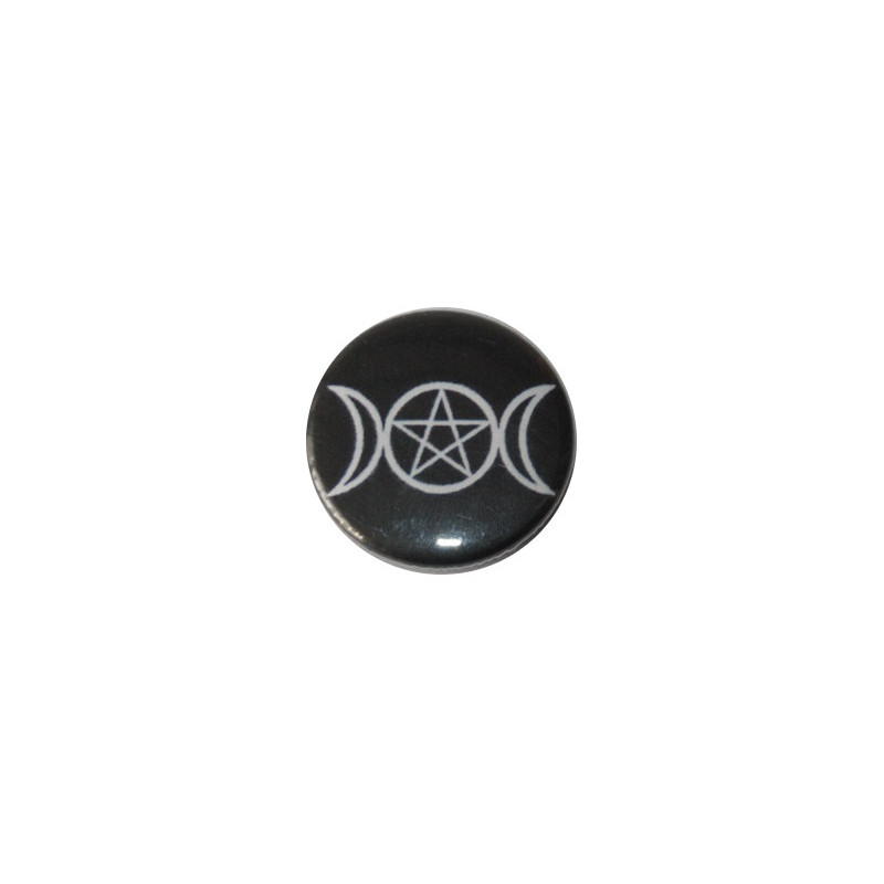 Button - Pentagram (triple moon)